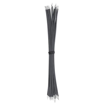 Cut And Stripped Wire, 22 AWG PTFE, Stranded, Gray 24in Leads, 25PK